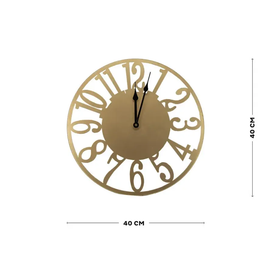 Klokken-Art for the Home Klok Luxe gouden ronde Hangende Klok 40cm