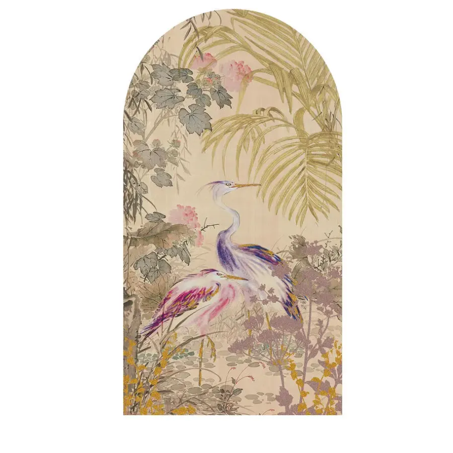 Schilderijen-Art for the Home Reigers tussen Bloemen Japanse Stijl 100x54cm