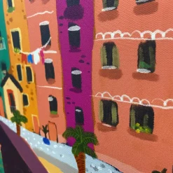 Art for the Home Art voor de Home Canvas Boogvormig Kleuren aan de Italiaanse Kust