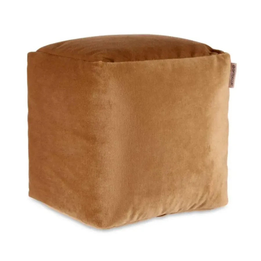 Poefen-Arte r egal Poef - fluweel - bruin - 30 x 30 cm - vierkant