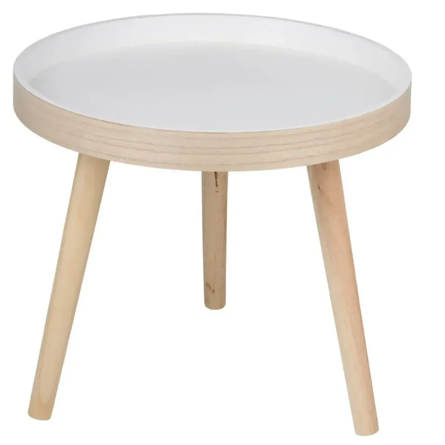 Arti Casa Bijzettafel - plantverhoger - wit - hout - 40 x 36 cm