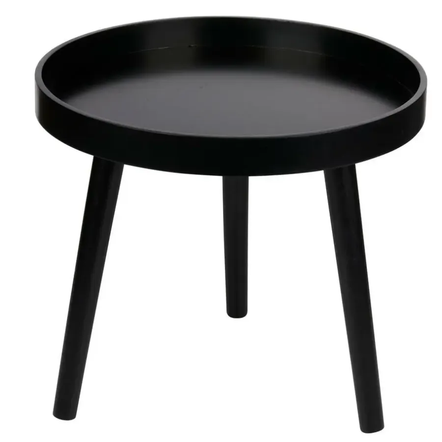 Bijzettafels-Arti Casa Bijzettafel - plantverhoger - zwart - hout - 40 x 36 cm