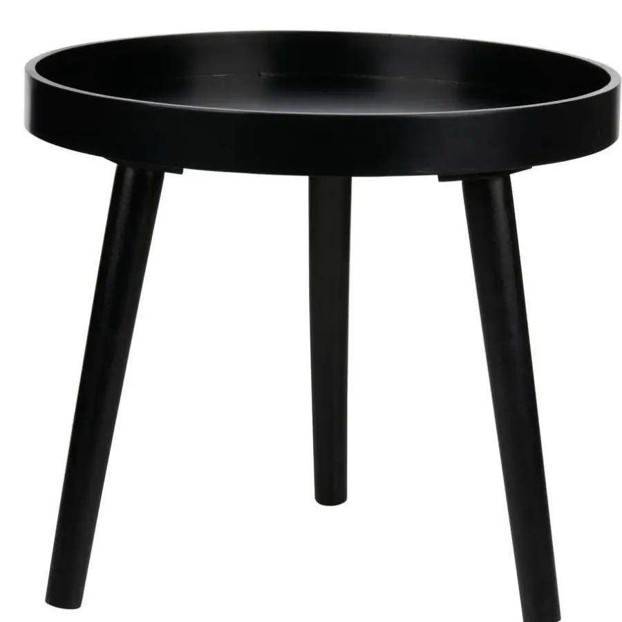 Bijzettafels-Arti Casa Bijzettafel - plantverhoger - zwart - hout - 40 x 36 cm