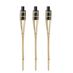 Tuindecoratie-Arti Casa Articasa Tuinfakkels voor lampenolie - 3x stuks - 60 cm - bamboe