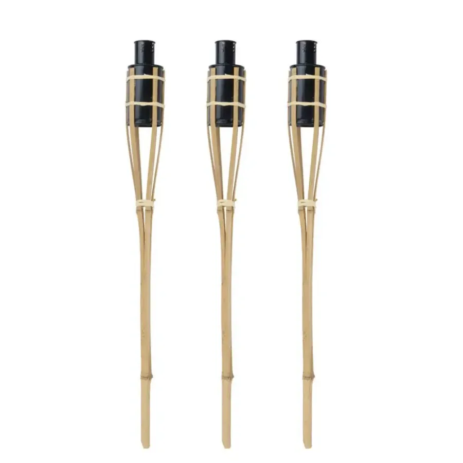 Tuindecoratie-Arti Casa Articasa Tuinfakkels voor lampenolie - 3x stuks - 60 cm - bamboe
