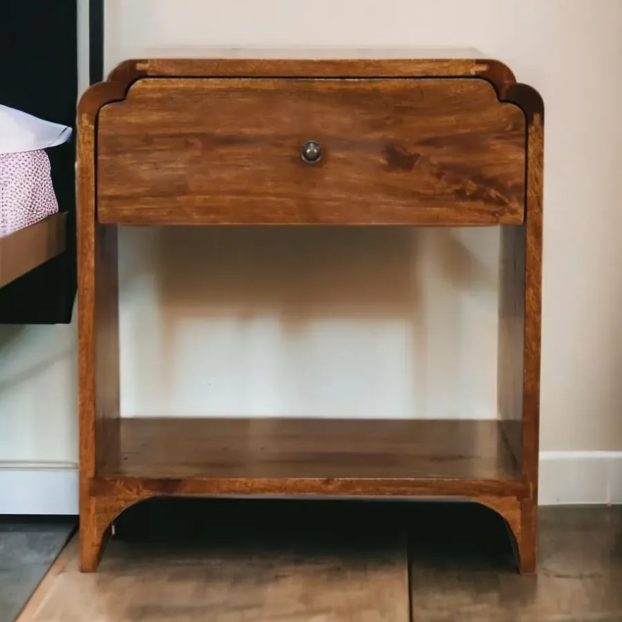 Nachtkastjes|Nachtkastjes-Artisan Furniture Massief Houten Nachttafel Newton