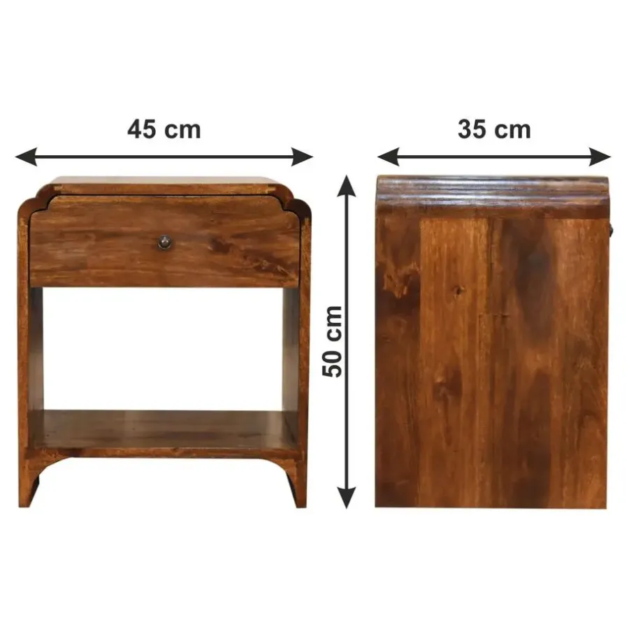 Nachtkastjes|Nachtkastjes-Artisan Furniture Massief Houten Nachttafel Newton