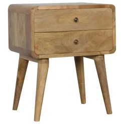 Artisan Furniture Massief Houten Gebogen Eiken Nachtkastje