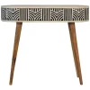Sidetables-Artisan Furniture Solid hout Edessa Sidetable Tafel met Bone Inlay