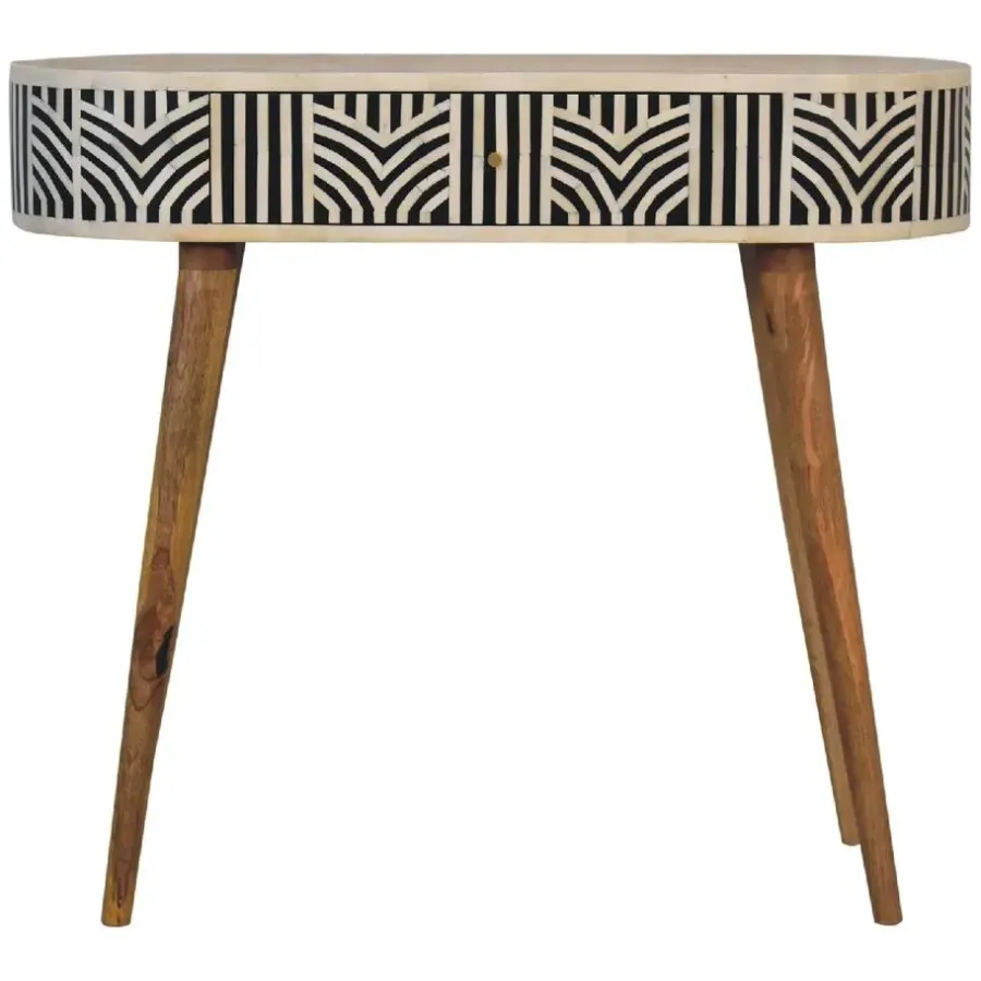 Sidetables-Artisan Furniture Solid hout Edessa Sidetable Tafel met Bone Inlay