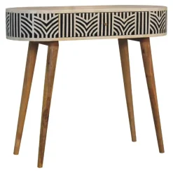 Sidetables-Artisan Furniture Solid hout Edessa Sidetable Tafel met Bone Inlay