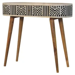 Sidetables-Artisan Furniture Solid hout Edessa Sidetable Tafel met Bone Inlay