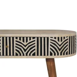 Sidetables-Artisan Furniture Solid hout Edessa Sidetable Tafel met Bone Inlay
