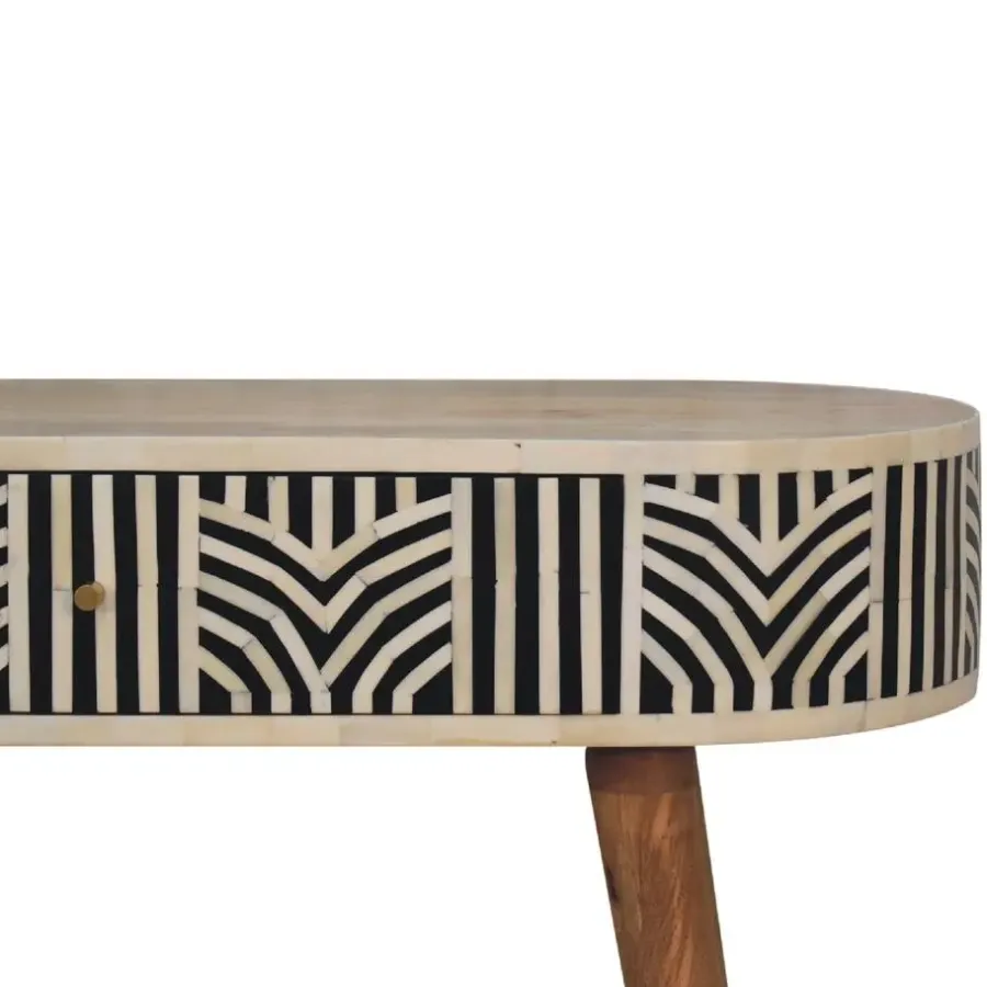 Sidetables-Artisan Furniture Solid hout Edessa Sidetable Tafel met Bone Inlay