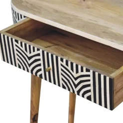 Sidetables-Artisan Furniture Solid hout Edessa Sidetable Tafel met Bone Inlay