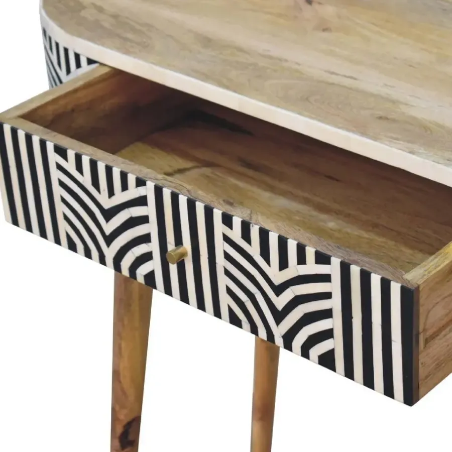 Sidetables-Artisan Furniture Solid hout Edessa Sidetable Tafel met Bone Inlay