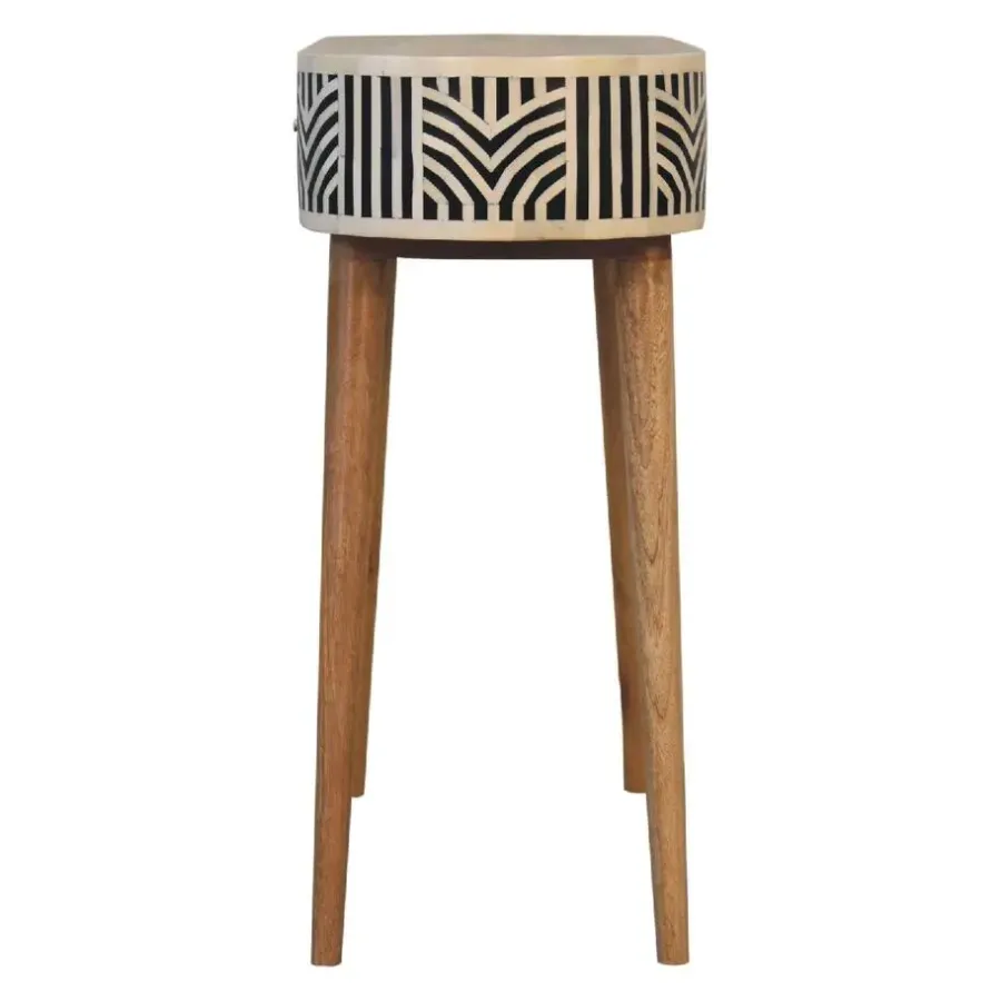 Sidetables-Artisan Furniture Solid hout Edessa Sidetable Tafel met Bone Inlay