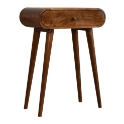 Sidetables-Artisan Furniture Solid hout Ronde Kastanje Sidetable