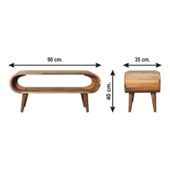 Artisan Furniture Solid hout Amaya Nordic Stijl Eikenlook Salontafel