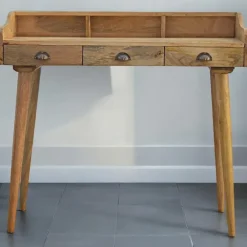 Artisan Furniture Solid hout Bureau met Rugleuning en Schelpvorm