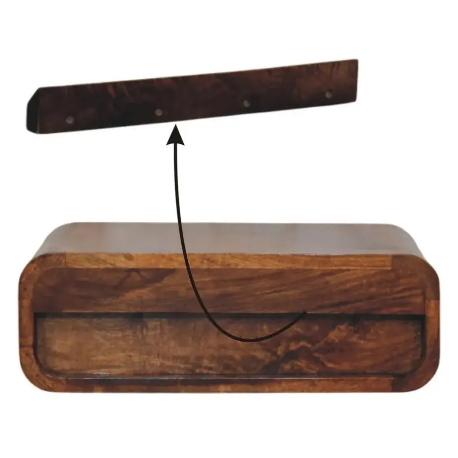 Nachtkastjes|Nachtkastjes-Artisan Furniture Solid hout Avora Wandkastje Honing Karamel met