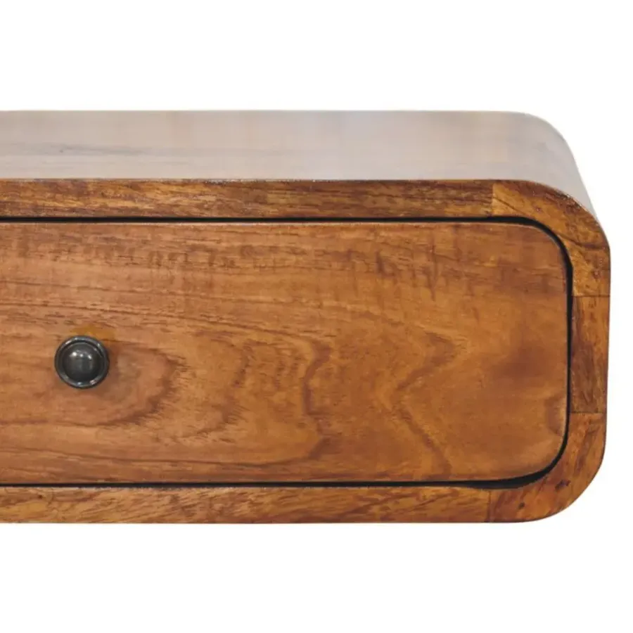 Nachtkastjes|Nachtkastjes-Artisan Furniture Solid hout Avora Wandkastje Honing Karamel met