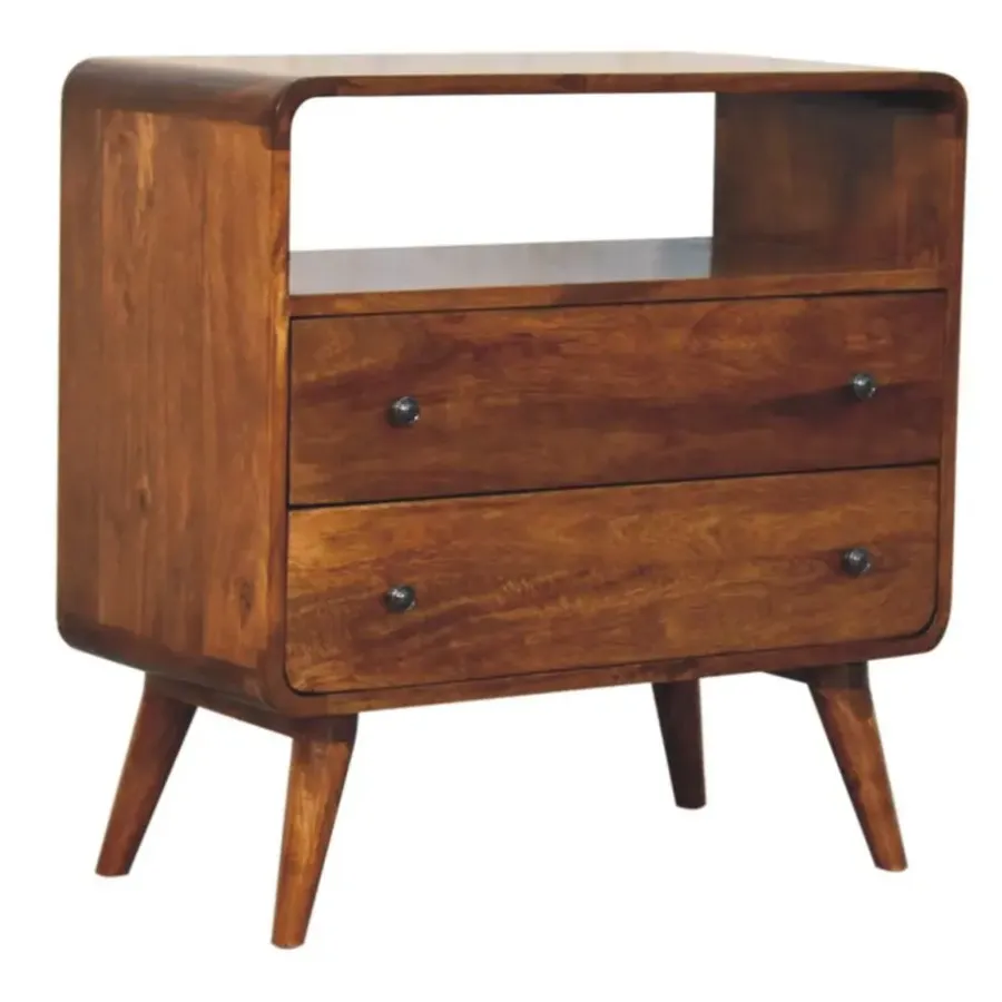 Sidetables-Artisan Furniture Solid hout Gebogen Nordic Charme Sidetable