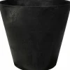 Ter Steege Artstone Bloempot Claire - zwart - 43x39 cm - met drainagesysteem