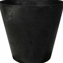 Ter Steege Artstone Bloempot Claire - zwart - 43x39 cm - met drainagesysteem