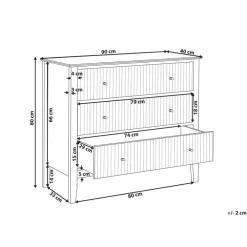 Ladekasten|Ladekasten-Leen Bakker ASSISI - Dressoir 3 lades - Wit - MDF