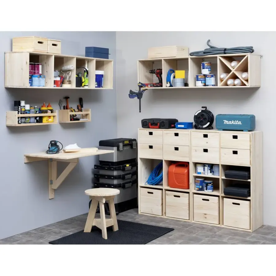 Astigarraga Dinamic Vakkenkast open - 4 vakken - PEFC grenen - 140x36cm