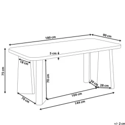 Beliani ATLIN - Eettafel - Zwart - 180 x 90 cm - MDF
