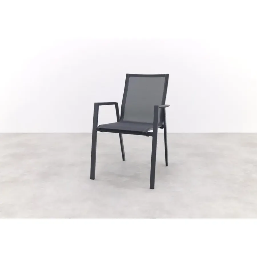 Tuinstoelen-Van der Garde Tuinmeubelen - Premium Atmos stapelbare tuinstoel - Antraciet