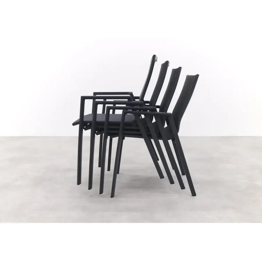 Tuinstoelen-Van der Garde Tuinmeubelen - Premium Atmos stapelbare tuinstoel - Antraciet