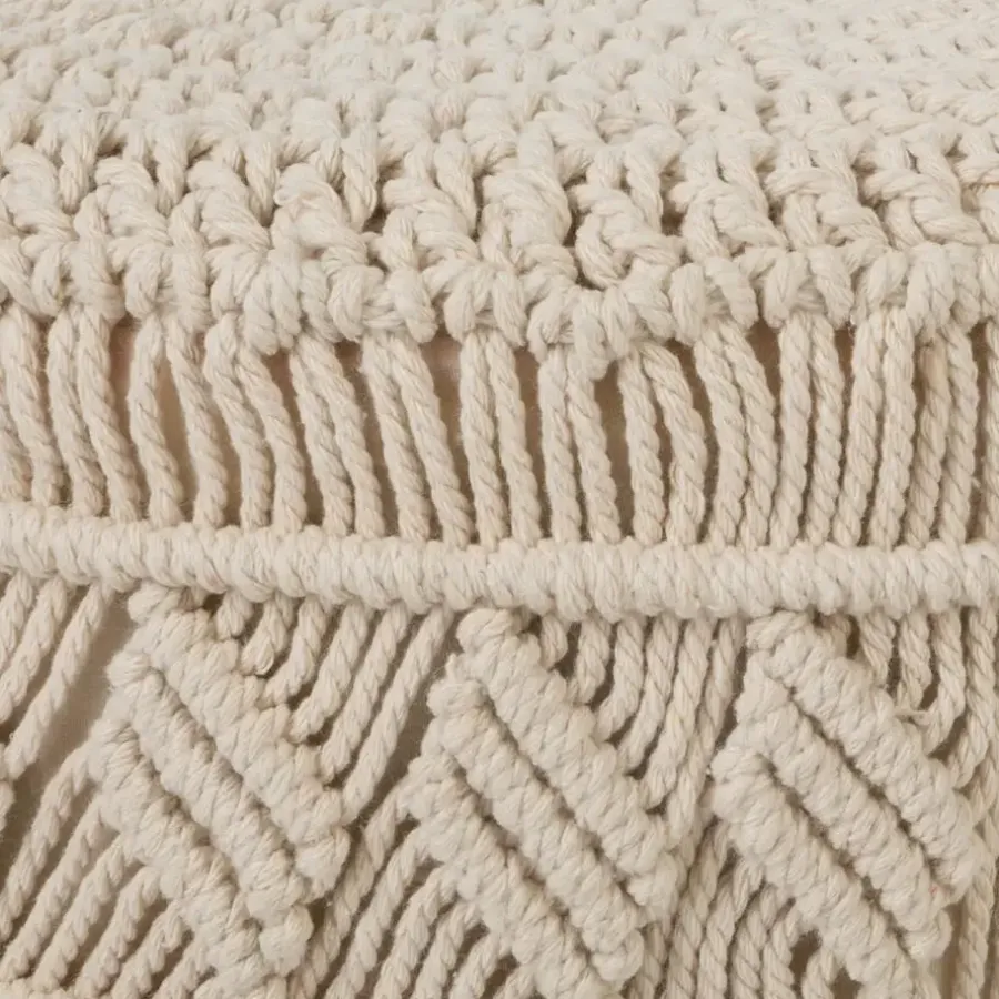 Atmosphera Bijzet krukje model Macrame - naturel - H42 cm