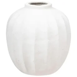 Vazen-Atmosphera Bloemenvaas - creme wit - kunststeen - D25 x H28 cm