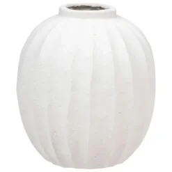Vazen-Atmosphera Bloemenvaas - creme wit - kunststeen - D39 x H44 cm