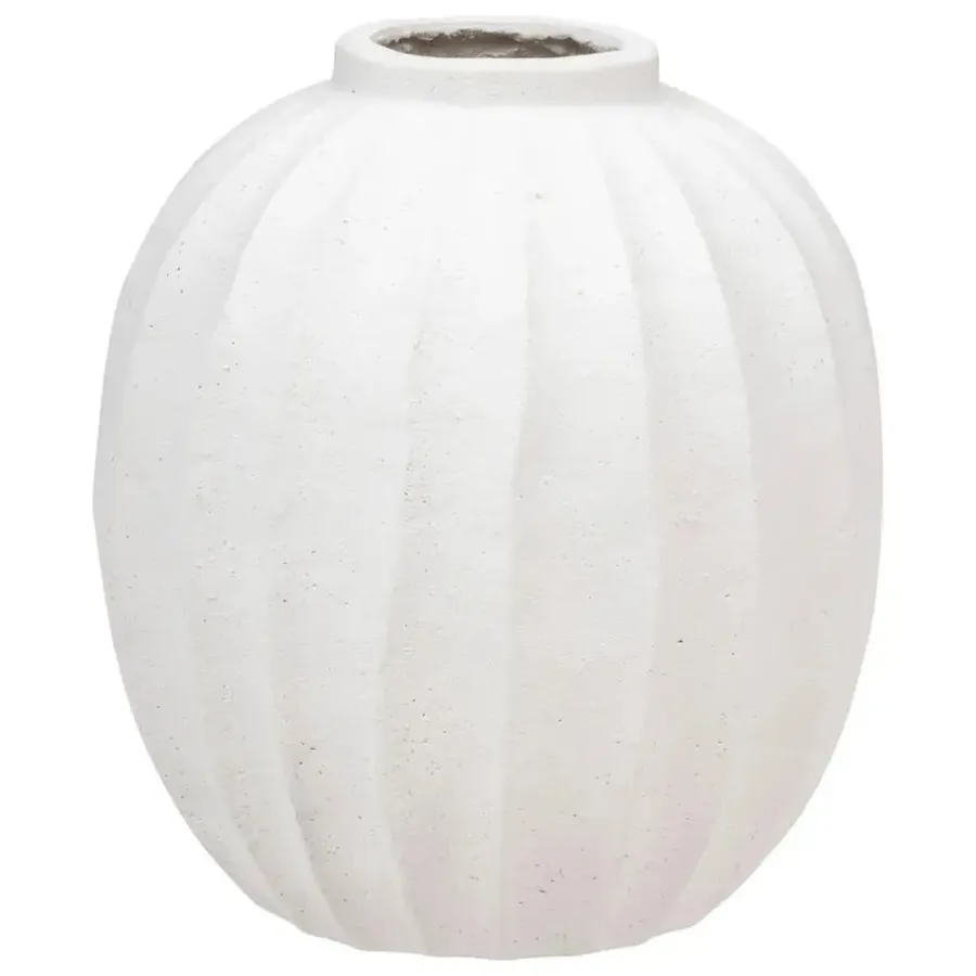 Vazen-Atmosphera Bloemenvaas - creme wit - kunststeen - D39 x H44 cm