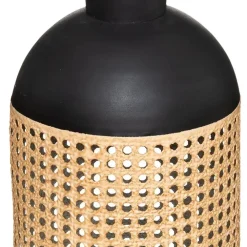 Atmosphera Bloemenvaas - zwart/beige - gietijzer - 18 x 60 cm