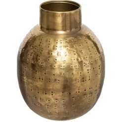 Vazen-Atmosphera Bloemenvaas Emperor - goud - metaal - D10 x H15 cm