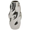 Vazen-Atmosphera Bloemenvaas Silver Sky - zilver - keramiek - H21 cm
