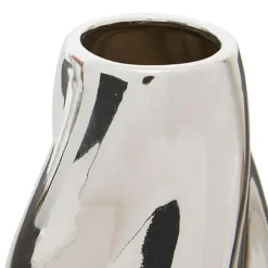 Vazen-Atmosphera Bloemenvaas Silver Sky - zilver - keramiek - H28 cm