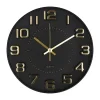 Klokken-Atmosphera Doris Klok - zwart / goud - 30 cm - wandklok modern