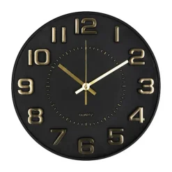 Klokken-Atmosphera Doris Klok - zwart / goud - 30 cm - wandklok modern