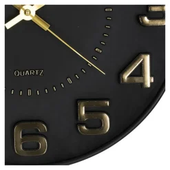 Klokken-Atmosphera Doris Klok - zwart / goud - 30 cm - wandklok modern