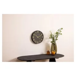Klokken-Atmosphera Doris Klok - zwart / goud - 30 cm - wandklok modern