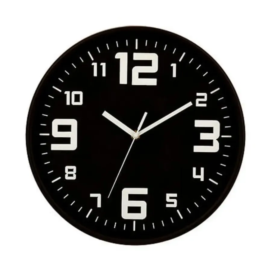Atmosphera Elian Klok - zwart / wit - 30 cm - wandklok modern