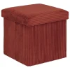 Poefen-Atmosphera Hocker/poef Ribcord opvouwbaar - donkerrood - 38x38cm