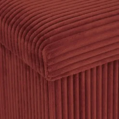 Poefen-Atmosphera Hocker/poef Ribcord opvouwbaar - donkerrood - 38x38cm