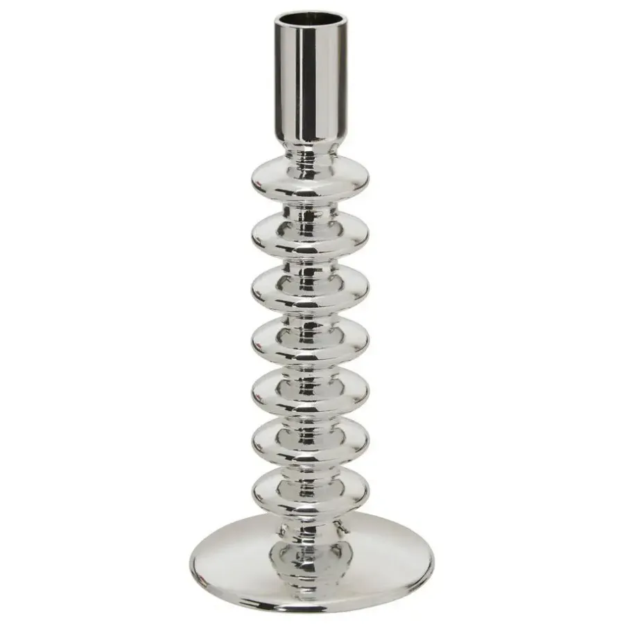 Atmosphera kaarsen kandelaar - dinerkaarsen - zilver - H22 cm